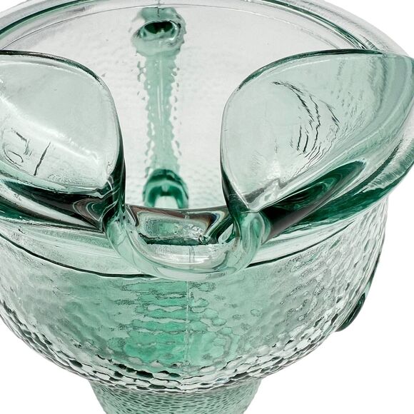 Coca Cola Pitcher 64 oz Fluted Ice Spout Vintage 70s Green Heavy Pebbled Glass - Picture 9 of 11